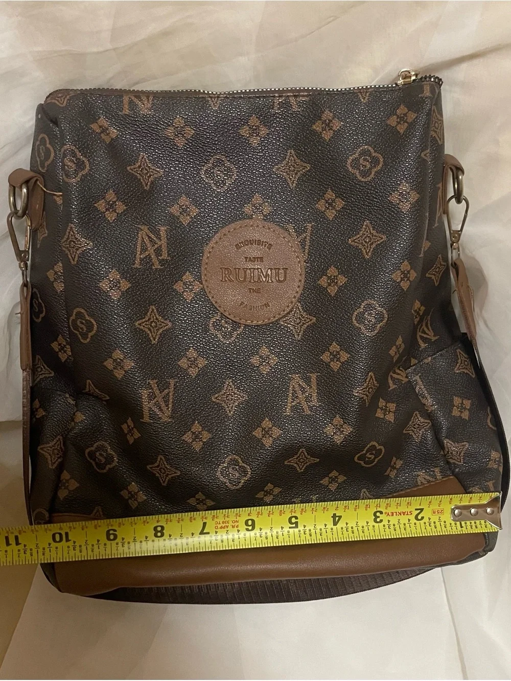 RUMU Monogram Crossbody Bag in Brown